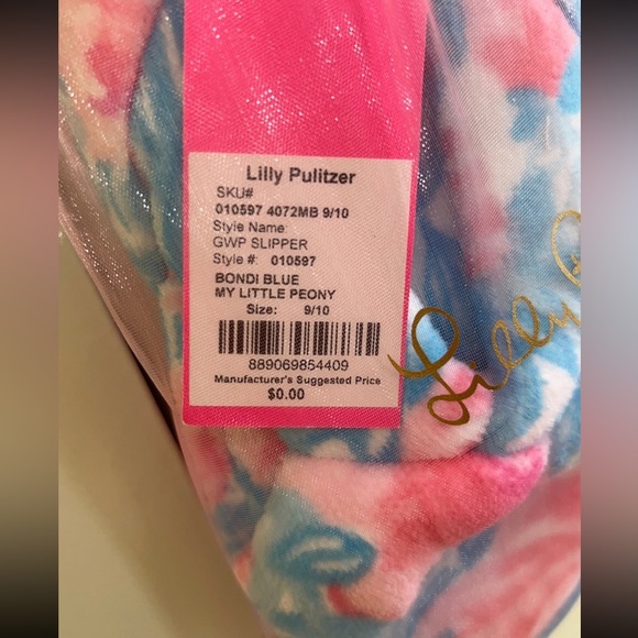 Lilly Pulitzer Slippers GWP My Little Peony Size 5/6 7/8 9/10 NWT - Picture 2 of 5